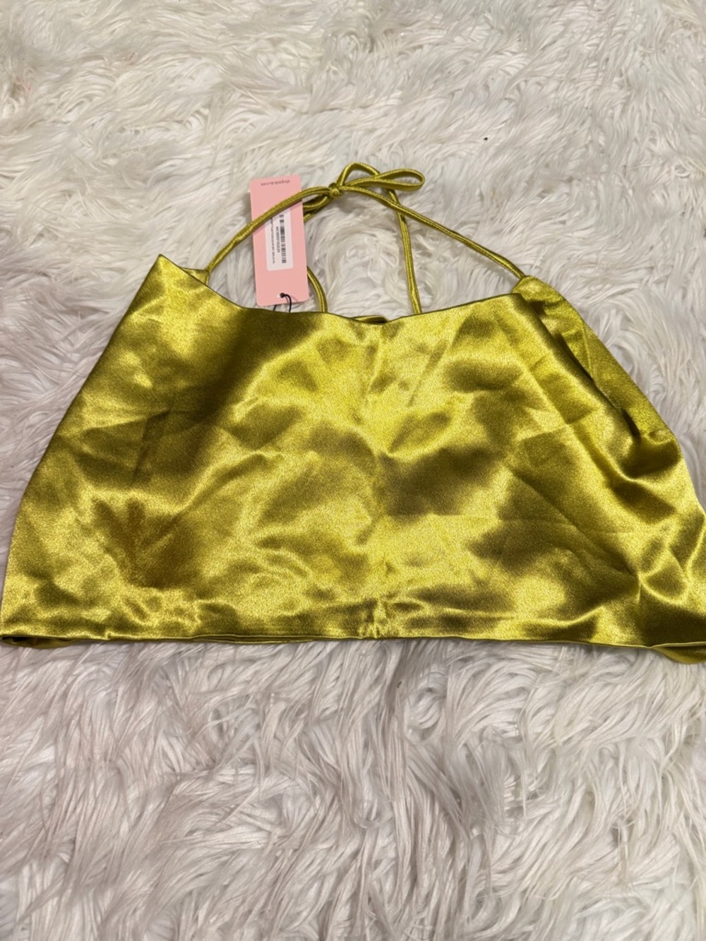 Micas green silky halter crop too size XL MC5-13